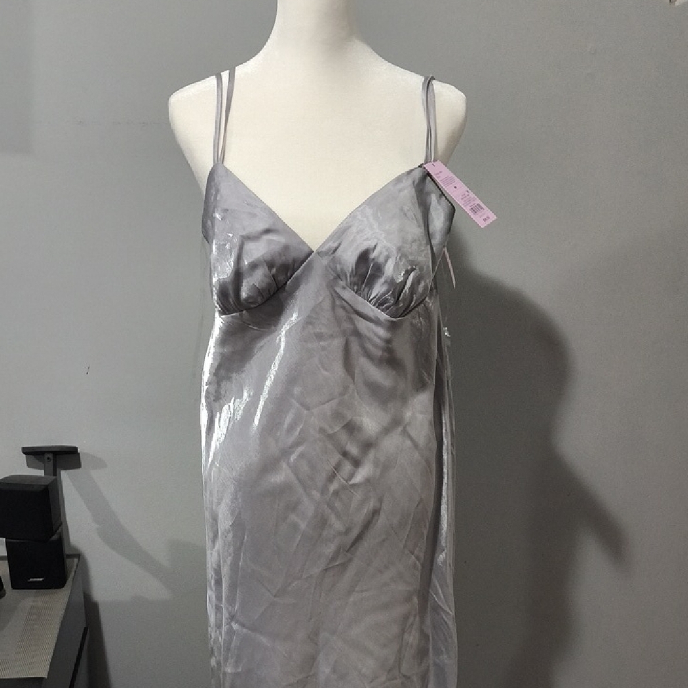 Wild Fable Silver Wedding Dress with Spaghetti Straps